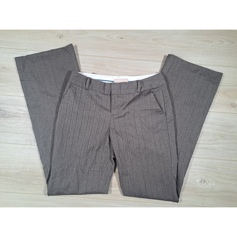 Banana Republic Martin Fit Brown Herringbone Wide‎ Leg Dress Pants Size 0